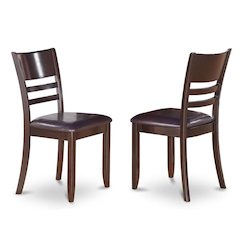 Lynfield Faux Leather Dining Chair with Traditional Wood Frame, Set of 2