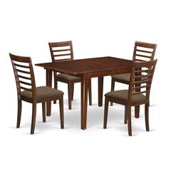 MILA5-MAH-C 5 Pc Kitchen nook Dining set-breakfast nook and 4 Dining Chairs in Mahogany