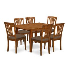 MLAV7-SBR-C 7 Pc dinette set for small spaces-Small Kitchen Table and 6 Kitchen Chairs