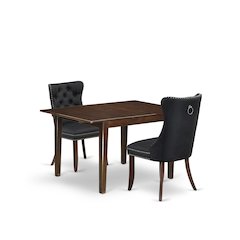 3 Piece Dining Set Consists of a Rectangle Kitchen Table with Butterfly Leaf