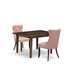 3 Piece Dining Set Consists of a Rectangle Kitchen Table with Butterfly Leaf