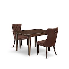 3 Piece Kitchen Set Consists of a Rectangle Dining Table with Butterfly Leaf