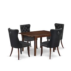 5 Piece Dining Set Consists of a Rectangle Wooden Table with Butterfly Leaf