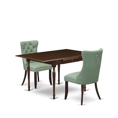 3 Piece Modern Dining Table Set Contains a Rectangle Kitchen Table