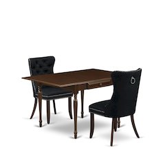 3 Piece Dining Table Set Consists of a Rectangle Kitchen Table with Dropleaf