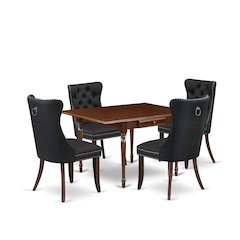 5 Piece Dining Set Consists of a Rectangle Kitchen Table with Dropleaf