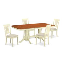 NAPL5-WHI-C 5 PcKitchen Table set - Small Kitchen Table and 4 Kitchen Dining Chairs