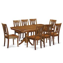Elegant 9 Piece Dining Table Set for 8 with Extendable Wood Table