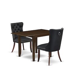 3 Piece Dinette Set Consists of a Rectangle Dining Table with Dropleaf