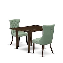 3 Piece Dining Table Set Contains a Rectangle Kitchen Table with Dropleaf