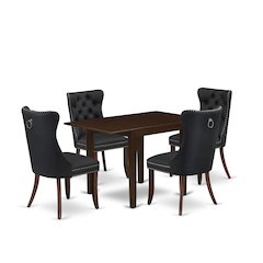 5 Piece Dining Set Consists of a Rectangle Kitchen Table with Dropleaf