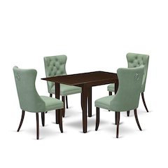 5 Piece Dining Set Consists of a Rectangle Kitchen Table with Dropleaf