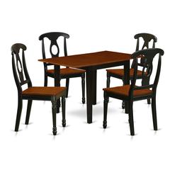 Dining Room Set Black & Cherry, NDKE5-BCH-W