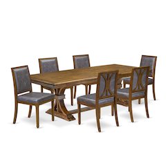 7 piece Mid Century Dining Table Set a Kitchen Table and 6 Dinner Chairs