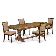 5 piece Dining Table Set of a Kitchen Table and 4 Dark Grey Dining Room Chairs