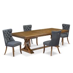 5 piece Kitchen Table Set consists of a Modern Table and 4 Dining room Chairs