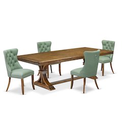 5 piece Kitchen Table Set includes a Dining Table and 4 Modern Dining Chairs