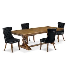 5 Pieces Modern Dining Set a Rectangle Kitchen Table and 4 Dining Chairs