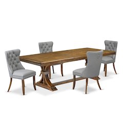 5 Pieces Modern Dining Set a Rectangle Kitchen Table and 4 Dining Chairs
