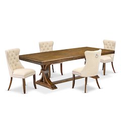 5 Pieces Modern Dining Set a Rectangle Kitchen Table and 4 Dining Chairs