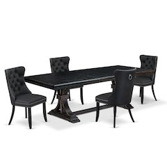 5 Pieces Modern Dining Set a Rectangle Kitchen Table and 4 Dining Chairs
