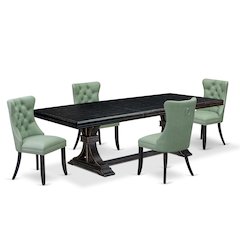 5 Pieces Modern Dining Set a Rectangle Kitchen Table and 4 Dining Chairs