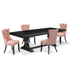 5 Pieces Modern Dining Set a Rectangle Kitchen Table and 4 Dining Chairs