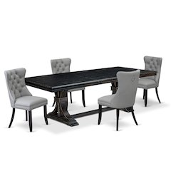 5 piece dining table set a dining table and 4 Faux Leather dining Chairs