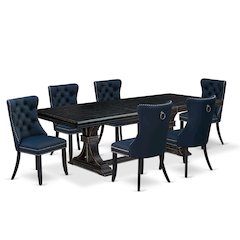 7 piece dining set includes a breakfast table and 6 Faux Leather padded chairs