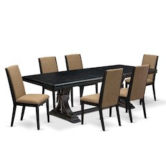 7 Pieces Dining table Set a Rectangular Kitchen Table and 6 Dining Chairs