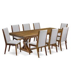 9 Pieces Dining table set a Rectangular Kitchen Table and 8 Dining Room Chairs