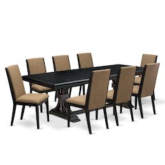 9 Pieces Dining table Set a Rectangular Dining Table and 8 Dining Chairs