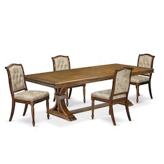 5 Pieces Kitchen table set a Rectangular Dining Table and 4 Dining Room Chairs
