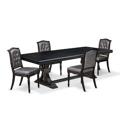 5 piece Modern Dining Set of a Dining Table and 4 Mid Century Chairs