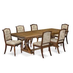 7 Pieces Dining Room set a Rectangular Dining Table and 6 Kitchen Chairs