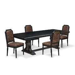 5 piece Kitchen Table Set includes a Modern Dining Table and 4 Dinner Chairs