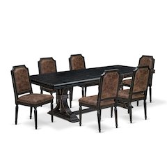 7 piece Modern Dining Table Set consists of a Dining Table and 6 Dinner Chairs
