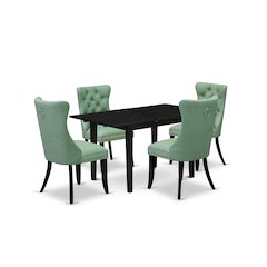5 Piece Dining Set Consists of a Rectangle Wooden Table with Butterfly Leaf