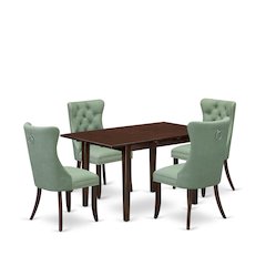 5 Piece Dining Set Consists of a Rectangle Wooden Table with Butterfly Leaf