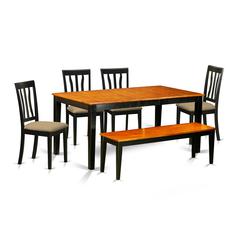 NIAN6-BCH-C 6 PC Kitchen Table set-Dining Table and 4 Wood Kitchen Chairs plus a