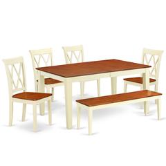 Dining Room Set Buttermilk & Cherry, NICL6-BMK-W