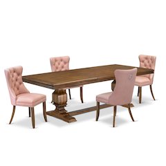 5 piece Dining Table Set a Kitchen Table and 4 Faux Leather Dining room Chairs