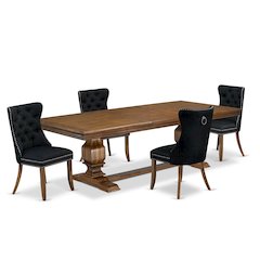 5 Pieces Modern Dining Set a Rectangle Kitchen Table and 4 Dining Chairs