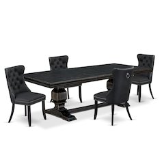 5 Pieces Modern Dining Set a Rectangle Kitchen Table and 4 Dining Chairs