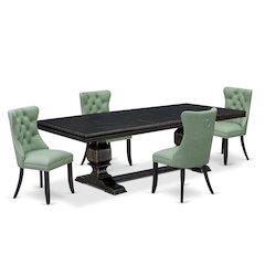 5 Pieces Modern Dining Set a Rectangle Kitchen Table and 4 Dining Chairs