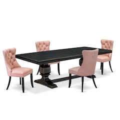 5 Pieces Modern Dining Set a Rectangle Kitchen Table and 4 Dining Chairs