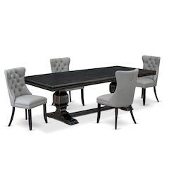 5 piece kitchen table set a dinner table and 4 Faux Leather dining room Chairs