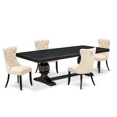 5 piece dining room set of a kitchen dining table and 4 kitchen chairs