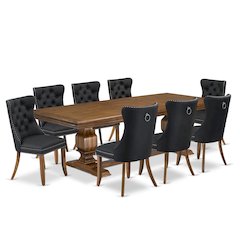 9 piece Dining Table Set a Modern Dining Table and 8 Dark Grey Kitchen Chairs