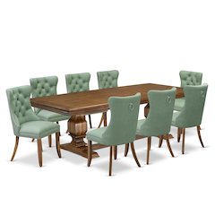 9 piece Mid Century Dining Table Set a Kitchen Table and 8 Dining Chairs